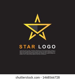 Creative orange star logo design template. Clean star logo.