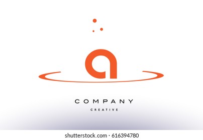 A creative orange swoosh dots alphabet company letter logo design vector icon template