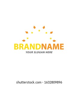 Creative Orange and Yellow Sun Logo Design, Vector