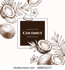 Creative organic banner for coconut 