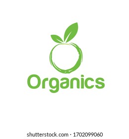 Creative organic, fresh, healthy and natural food logo design template. Green life, organic products.   