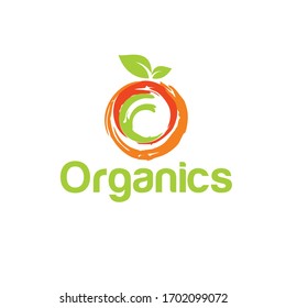 Creative Organic, Fresh, Healthy And Natural Food Logo Design Template. Green Life, Organic Products.   