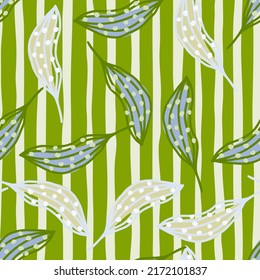 Creative organic line leaves seamless pattern. Modern botanical wallpaper. Abstract floral background. Design for fabric, textile print, wrapping, cover. Simple vector illustration.