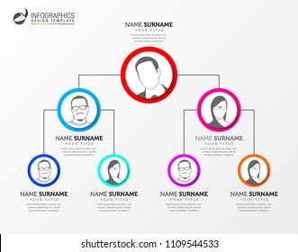 Creative organization chart. Infographic design template. Vector illustration