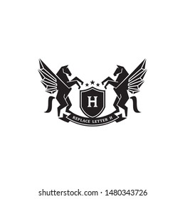 Creative and original horse logo for various purposes of your business logo, can be used as symbols, icons, or others. Horse logo inspiration. Colors and text can be changed according to your needs.