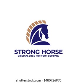 Creative and original horse logo for various purposes of your business logo, can be used as symbols, icons, or others. Horse logo inspiration. Colors and text can be changed according to your needs.