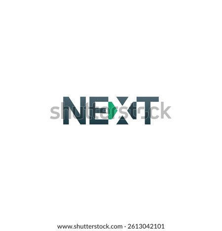 Creative and original next text logo. Vector