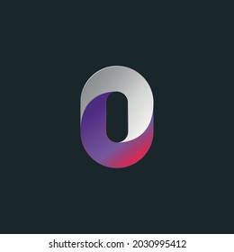 Creative, original number zero or letter O. Vector symbol.