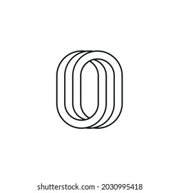 Creative, original number zero or letter O. Vector symbol.