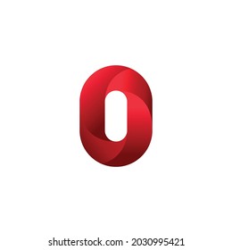 Creative, original number zero or letter O. Vector symbol.