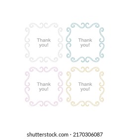Creative Ornamental Borders with Thank You sign, Design Elements, Labels isolated on white
