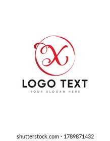 Plantilla de logotipo de tipo de letra ornamental creativa X, logotipo vectorial para identidad empresarial y de empresa 
