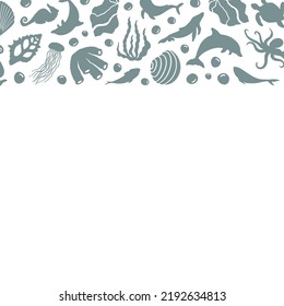 Creative ornate border, minimalist decorative composition, 	smooth freeform