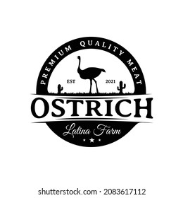creative ostrich farm logo design