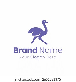 Creative Ostrich Silhouette Logo Design for Modern Business Brand Identity