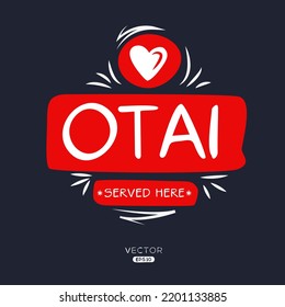 Creative (otai) drink, otai sticker, vector illustration.
