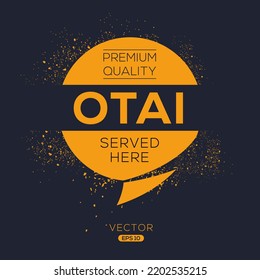 Creative (otai) drink, otai sticker, vector illustration.