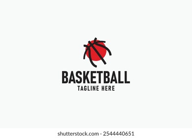 modelo criativo do vetor do logotipo do basquete esboço com estilos modernos, elegantes e planos. silhueta basquete icônico logotipo design vetor ideias isoladas no fundo branco.