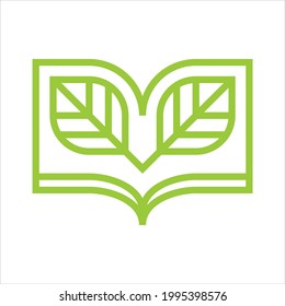 Plantilla vectorial de diseño de logotipo de hoja verde de esquema creativo