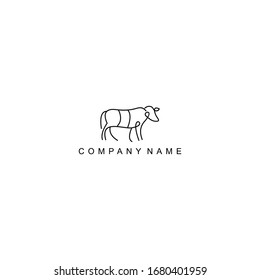 creative outline cow logo design