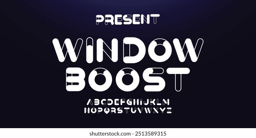 Creative Outline Double line monogram alphabet and tech fonts. Lines font regular uppercase and lowercase. Vector illustration.