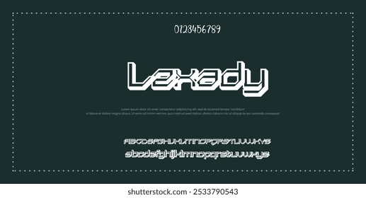 Creative Outline Double line monogram alphabet and tech fonts. Lines font regular uppercase and lowercase. Vector illustration.