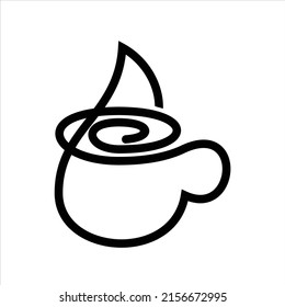 Creative Outline Icon Coffee Cup Logo Design Template Vector Illustrations