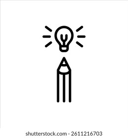 creative outline icon. pencil black line illustration.