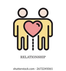 Creative outline icon of relationship, representing people, business, teamwork, and community values.