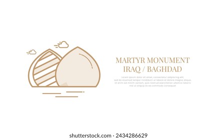 Creative outline landmark icon of Martyr Monument of Baghdad city in Iraq - Vector