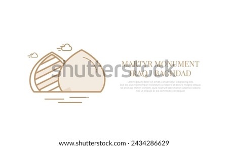 Creative outline landmark icon of Martyr Monument of Baghdad city in Iraq - Vector