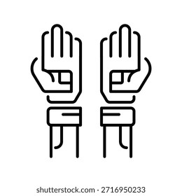 Icono de estilo de contorno creativo de guantes de golf