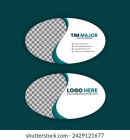 Diseño de tarjeta de visita oval creativa 