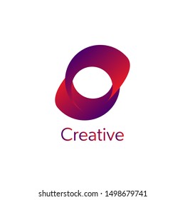 Creative Oval Logo Icon Design with Red-Violet Color for Business Sign, Identity, Label, Badge. Initial O logo concept.