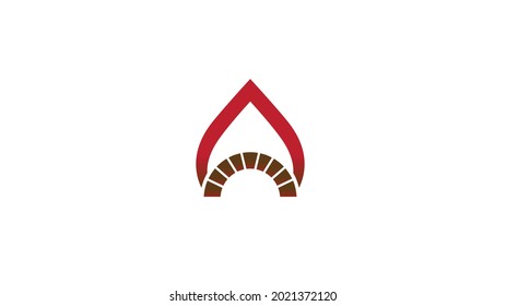 creative oven fire flame symbol logo vector design