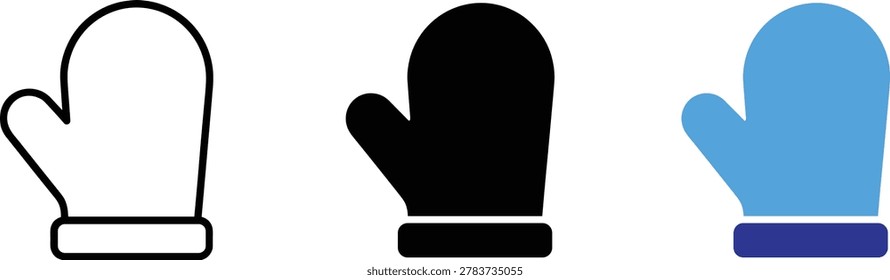 Creative oven mitt kitchen heat glove flat vector icons element illustration created for baking cooking restaurant apps.