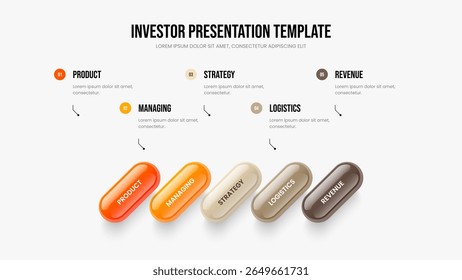 Creatief overzicht Vijf stappen diagram frame ontwerp. Professioneel profiel 5 Optie Infographic Presentation Layout. Bedrijfsanalyse Slideshow Sjabloon Vector Illustratie.