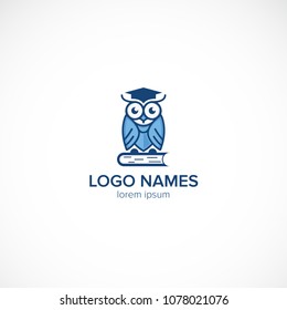 Creative owl academy school design vector