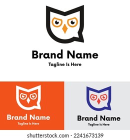 
Diseño de logotipo de chat de Lechuza Creativa
