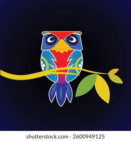 Creative Owl design for Pohela boishakh. Pecha, Boishakh Mask, Colorful Owl, 1st boishakh, Traditional Owl