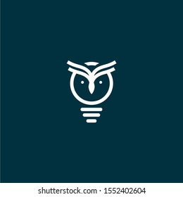 Creative Owl Lamp Icon Logo Ideas