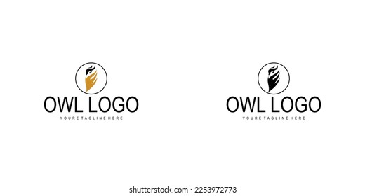 Creative owl logo design with modern style premium vector