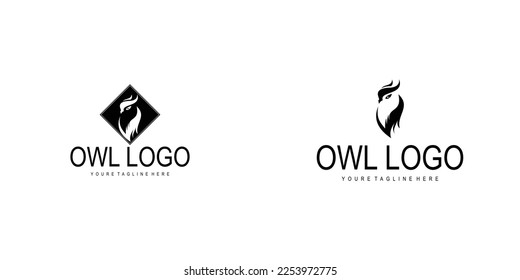 Creative owl logo design with modern style premium vector