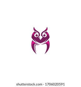 Creative owl logo with silhouette style