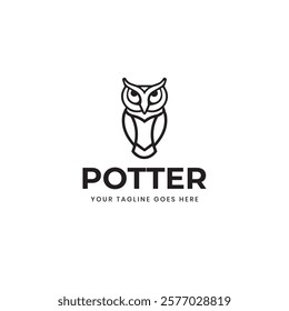 A creative owl logo, silhouette, symbol, Illustration Unique Design with white background. owl abstract vector logo. white background. Owl logo, owl software, text logo.