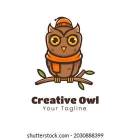 Creative owl mascot logo design