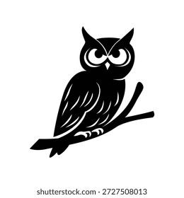 Diseño creativo de la silueta del búho. símbolo del pájaro del depredador