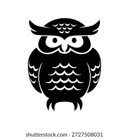 Diseño creativo de la silueta del búho. símbolo del pájaro del depredador.
