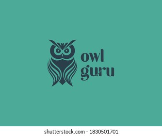 Creative owl vector symbol logo design illustration.	