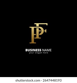 Creative P and F Letter Logo, Luxury Monogram Design.